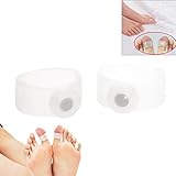 Fenical Body Slimming Healthy Silicone Magnetic Toe Rings - One Pair (Translucent White)