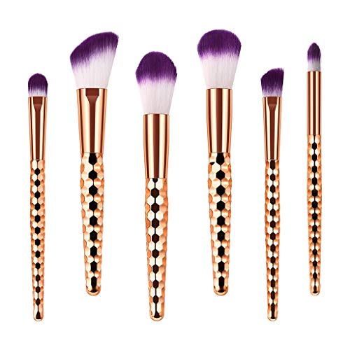 image for Seaintheson Makeup Brushes Set, 6 Pcs Makeup Brushes With Honeycomb Ro
