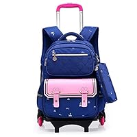 strylin Wheeled Rolling Backpack Girls Boys Travel Laptop Backpack Trolley Luggage School Books Bag Rucksack with Wheels