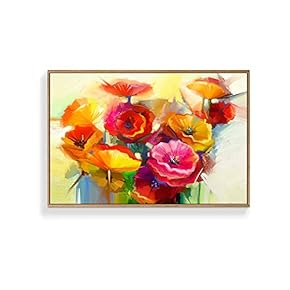 Framed Canvas Wall Art for Living Room, Bedroom Colorful Flower Canvas Prints for Home Decoration Ready to Hang - 16x24 inches