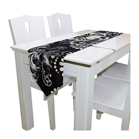 Dining-Table-Runner-Or-Dresser-Scarf-Gothic-Skull-Damask-Scary-Halloween-Deck-Table-Cloth-Runner-Coffee-Mat-for-Wedding-Party-Banquet-Decoration-13-x-90-inch