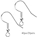 40pcs/20 Pairs 925 Sterling Silver Earring Hooks Fish Hook Earrings French Wire Hooks Jewelry Findings Earring Parts DIY Making