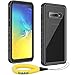 Temdan Samsung Galaxy S10 Waterproof Case 6.1inch Built-in Screen Full-Body Protector Clear Sound Quality IP68 Waterproof case for Samsung Galaxy S10 6.1inch (Gray-Black, with Floating Strap)