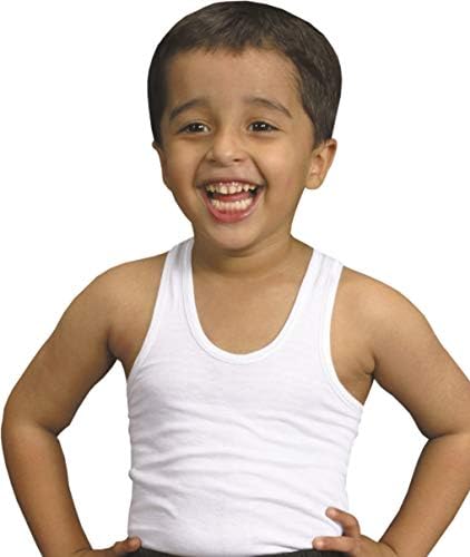 Kids Boys Children White Black Vest Cotton Sleeveless Summer Tank Schoolwear RIBED