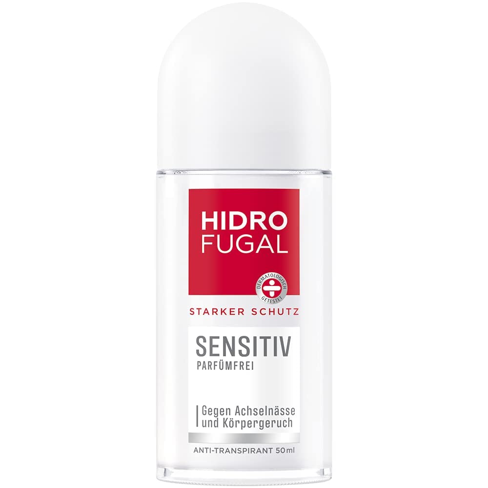 Hidrofugal Sensitive roll-on (50 ml), strong anti-perspirant protection for sensitive skin with gentle fragrance, deodorant for strong protection without ethyl alcohol.