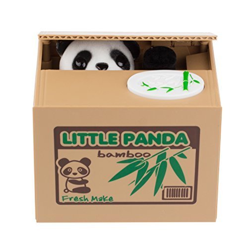 Suns Bell Panda Stealing Cute Coin Bank Money Saving Collection Box Cents Penny Container