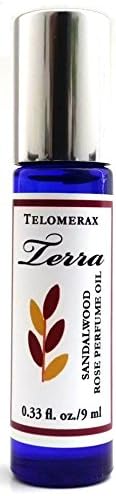 Telomerax Terra - Sandalwood and Rose Perfume Oil - Roll On Perfume Oil - 100% Natural Scent- 0.33 Oz (9 mL) - For Men and Women