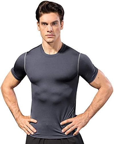 Topyo 半袖 トレーニングウエア メンズ コンプレッションウェア ジム半袖シャツインナー 速乾 Tシャツ ラッシュガード 機能性インナーuネック汗吸収 Tシャツドライ サッカーシャツ ジュニアドライジャージ ランニング 高弾力 無地 通気 防臭