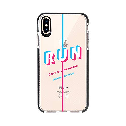 Black Flexible Soft TPU Cover Case - Compatible for iPhone 8 Plus - Clear Look iPhone Case - Silicone Protective Cover - Run, Don?T Tell Me Bye Bye - Kpop Idol Phonecase - Bangtan Boys Album