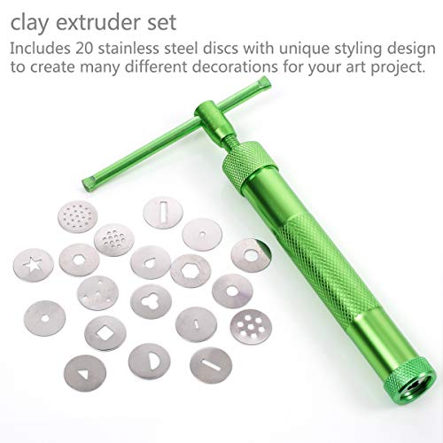 Stainless Steel Clay Extruder Gun with 20 Discs. Ceramic Craft Crowded