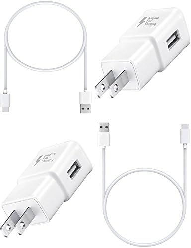 Google Pixel 2 Charger! Adaptive Fast Charger with Type-C Cable Combo Kit Set ( 2 Wall Chargers + 2 Type-C Cables ) Adaptive Fast Charging 50% faster charging!