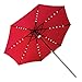 FLAME&SHADE 9' Solar LED Lighted Outdoor Patio Umbrella Market Style for Balcony Table Terrace Garden Deck or Yard with Tilt, Red