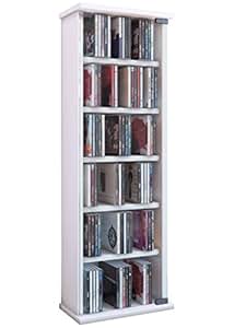 VCM Vetro-Torre para CD/DVD, para 150 CDs, Color Blanco, Madera: Amazon