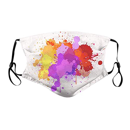 Wendeyipi 5PC Face Bandana Washable Women Cloth Polyester Dustproof Reusable Mouth Neck Gaiter with 10 F-i-l-ters