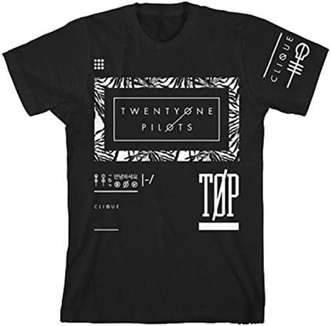 FACEYOUNG Twenty One Pilots Pattern Unisex Print Black Fashion T-shirt (S)