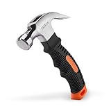 Hammer with Magnetic Nail Holder, Tacklife Claw Hammer with Anti-slip, Ergonomic Soft Rubber Handle for DIY and Household Small Jobs - HMH2A