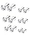 YOVORO 6-12 Pairs 18-20G Stainless Steel Stud Earrings for Men Women Cartilage Ear Piercings Helix Tragus Barbell 3-8mm