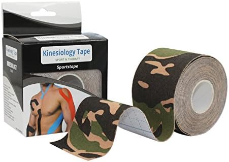 Kinesiology Tape COMOmed Perfect for Athletic Sports, 5cm x 5m Roll Uncut, Best Waterproof Muscle Support Adhesive, Physio Therapeutic Aid Therapy to Release Pain and Injuries,1 Pack,Camo Green