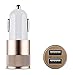 iCASEIT Car Charger 4.8A 24W USB 2 Port Quick Charge for iPhone 7 7s Plus 6 6s Plus 5s iPad Pro Mini Galaxy S7 S6 Edge S5 S4 Huawei HTC & more with 5V input - GOLD