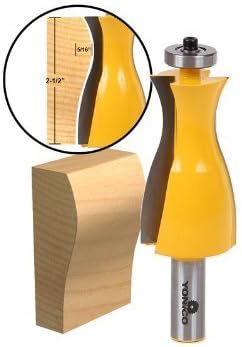 Yonico 18134 - Jewelry Box Sidewall Router Bit, Wavy - Cutting Height: 2-1/2" - 1/2" Shank, 1/2 Inch
