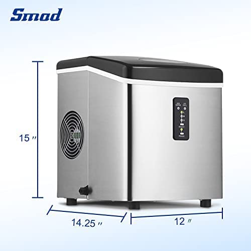 Smad Countertop Ice Maker Stainless Steel Ice Making Machine, Fast Ice