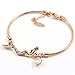 FC JORY Rose Gold Plated CZ Crystal Mermaid Bangle Charm Bracelet