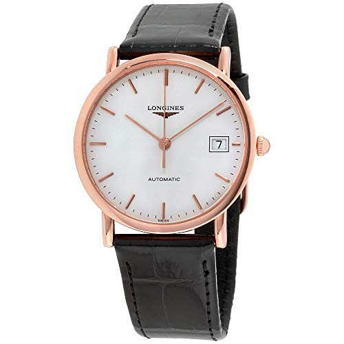 Longines elegante colección – l4.778.8.12.0 – 18 K oro rosa esfera blanca automática de la mujer