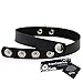 GIANCOMICS 2 O-Rings PU Leather Choker Necklace Goth Girl Women Collar Hoop Chain o-Black