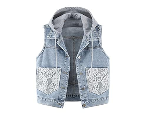Amazon White Sleeveless Denim Jacket Womens Women Lace Pocket Plus