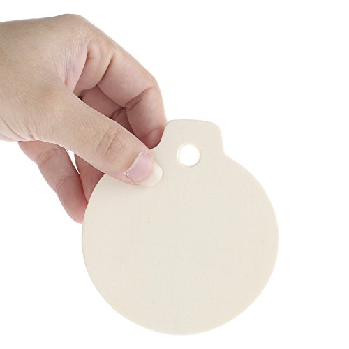 Package of 12 Flat Back Unfinished Wood Ornament Cutouts for Kids Crafting, Holiday Embellishing and Creating