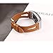 bayite Leather Bands Compatible with Fitbit Charge 2, Replacement Genuine Wristband Straps Women Men, Brown Small