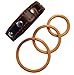 Ultimate54 Adjustable Leather Cock Ring 8.5 inch 3 snaps & 3 Gold Silicone Male Erection Enhancement Rings
