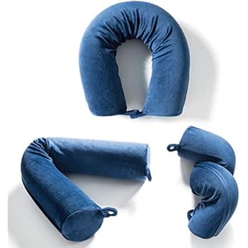 Fern&Willow-Memory Foam Travel Pillow for Neck, Chin, Lumbar and Leg Support - for Traveling on Airplane, Bus, Train or at Home - Adjustable, Bendable Roll Pillow-V18