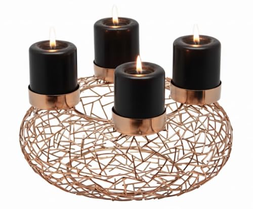EDZARD Advent Wreath Milano (Ø 34 cm), Stainless Steel, Gold Look