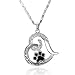 VWH Paw Print Heart Shaped Pet Lover Pendant Necklace Pet Memorial Jewelry Always in My Heart Dog Cat foot