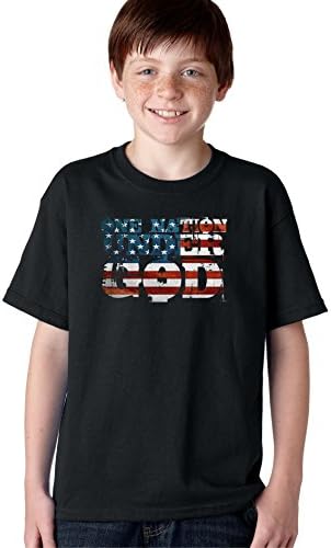 Aprojes One Nation Under God America Patriot USA Flag T-shirt for Kids (S)
