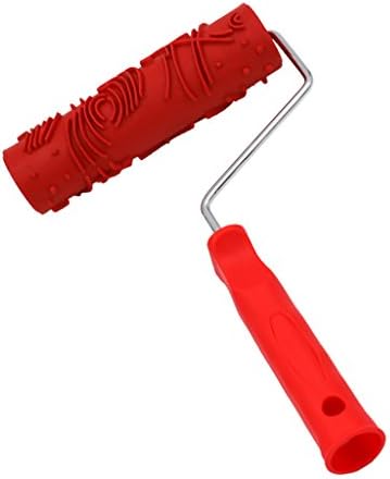 Dolity Wall Decor Wood Texture Tools - Embossing Paint Roller Painting Brush Sleeve with Plastic Handle - K, 7 Inch