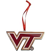 Virginia Tech Hokies VT Logo Metal Christmas Ornament