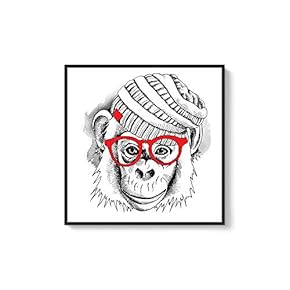 Framed Canvas Wall Art for Living Room, Bedroom Cute Animal Theme Canvas Prints for Home Decoration Ready to Hang - 16x16 inches