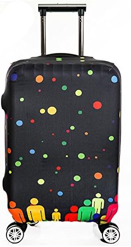 XABL Thicken Durable Travel Suitcase Luggage Protective Cover - Only Cover (M (Fit 22-24 Inch Luggage), Black World)