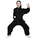 Itopfox Unisex Cotton Blend Kung Fu Tai Chi Uniform Martial Arts Wear Black XL