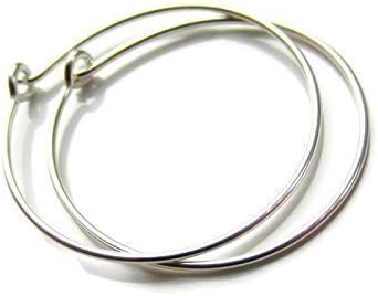 Clearance Sale Solid Silver Hoop Earrings Nickel Free for Sensitive Ear Lobe 1" Medium Size