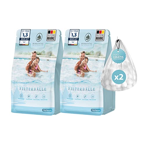 Birkental Pool Filterbälle mit Wäschenetz - langlebige Filterballs -Ersatz für Quarzsand, 50kg Filtersand- Filter Balls für Sandfilteranlage Poolzubeh