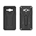 Zizo Static Cover for Samsung Amp Prime J3 2016 Express Prime [Military Grade] Case w/ [Built-in Kickstand] Shockproof Impact Dispersion Technology - Black/Black