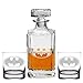 Abby Smith, Batman Engraved Decanter and Rocks Glasses, Set of 3