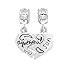 LovelyJewelry Sterling Silver Heart Mom Mother & Son Family Charm Dangle Beads For Bracelet