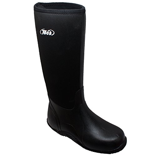 TECS Men's 16" Rubber Boots: Neoprene, Waterproof for Hunting, Camping, Fishing, Hiking or Farm Work, Black, 12 M US - Thumbnail 7