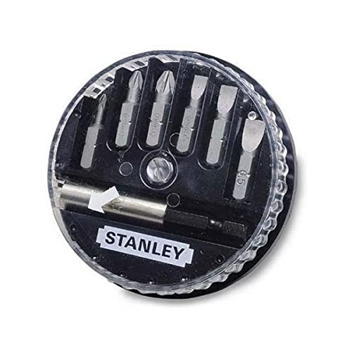 Stanley Bit-Set inklusive magnetischer Bithalter, Bits: Standard 0.8/1.2, PH 0/1/2, PZ1/2, 6-teilig, 1-68-735
