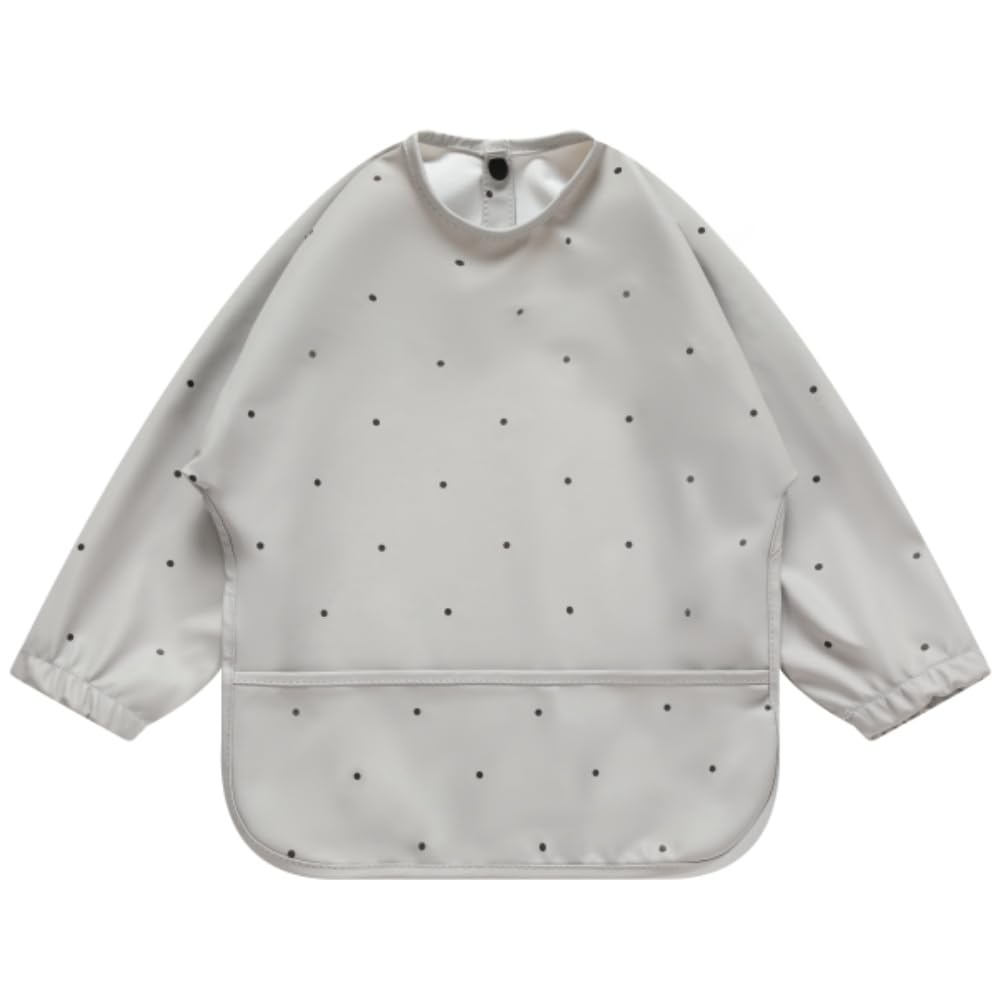 norinori Baby Weaning Bib With Sleeves Feeding Bibs - Waterproof Bibs Coverall bibs for baby toddler from 6-36 Months soft With Large Pocket Easy to Clean