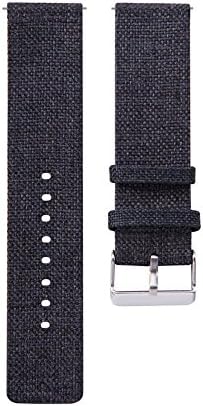 Luerme 20MM Universal Nylon Canvas Replacement Watch Band Wrist Straps Suitable for Samsung Gear Sport R600 / R732, Garmin Vivoactive 3, Vivomove HR, AMAZFIT, Ticwatch E, Ticwatch 2 Smart Watch